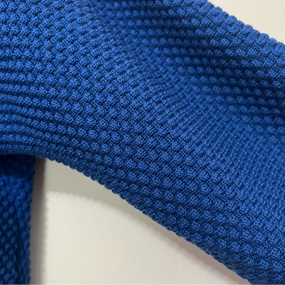 Geiger Collections Royal Blue Mixed Pattern Wool Sweater Cardigan Vintage Chic - Picture 4 of 12